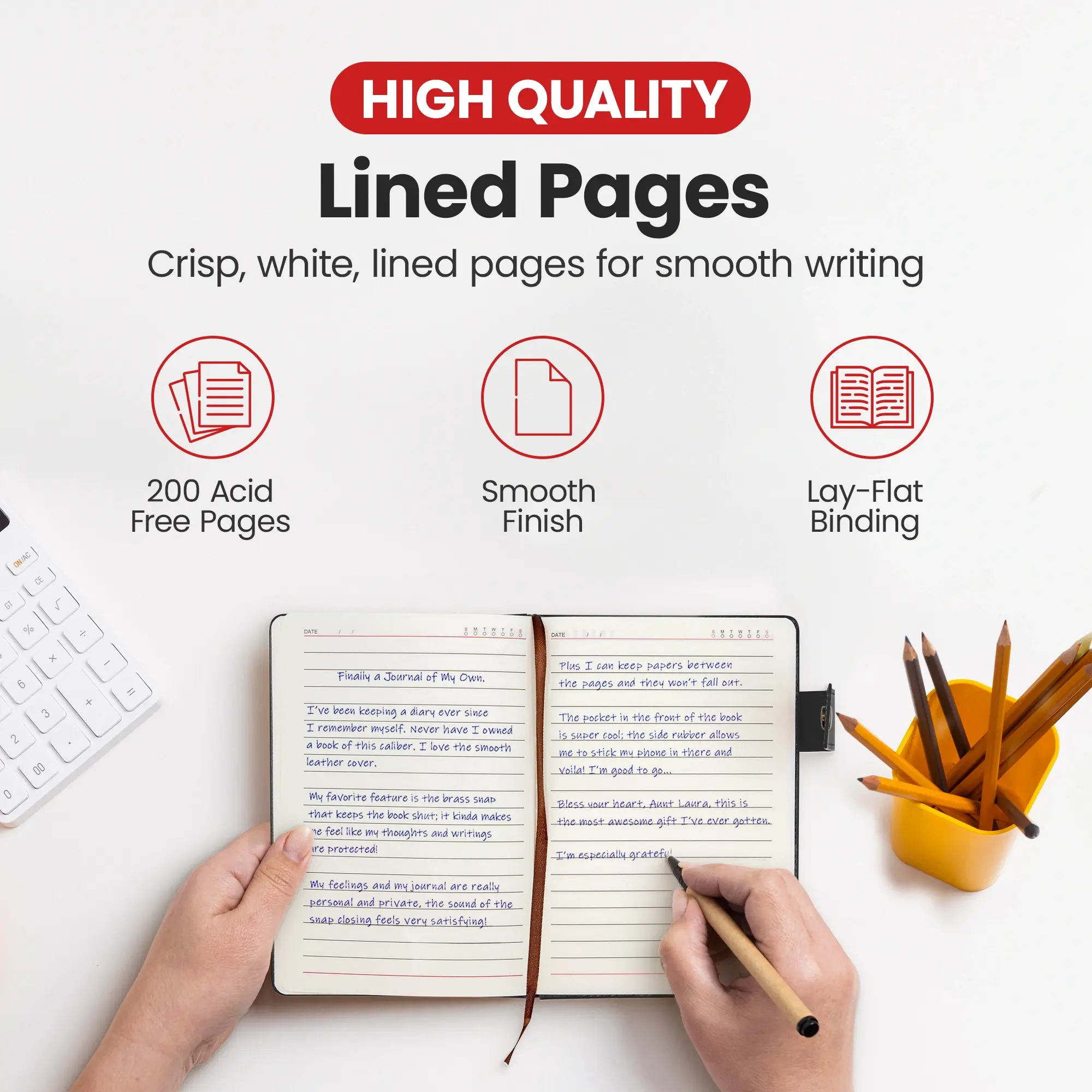 Custom Notebook with Pocket - Black